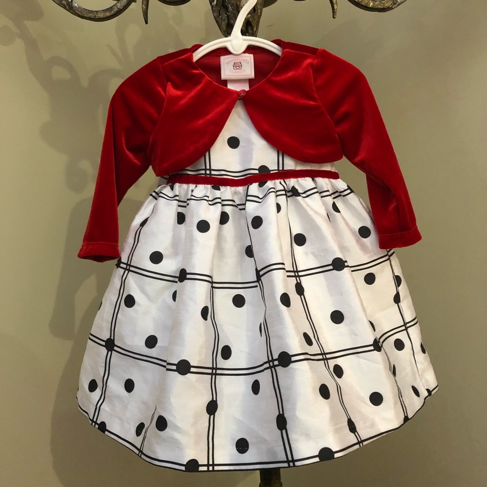 Baby Girls Holiday Dress with Shrug